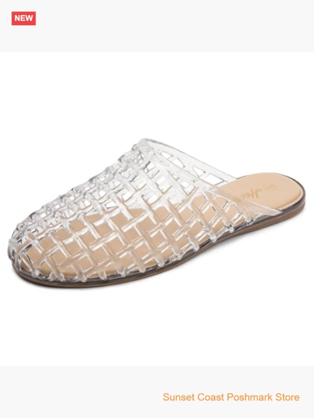 Women's Jelly Slide Sandals Closed Toe Breathable Mesh Hollow Slip On - Picture 2 of 6